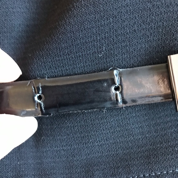 Tahari Black Belted SS Midi Dress With Split In Back Pleat Sz. 6 - Picture 16 of 16